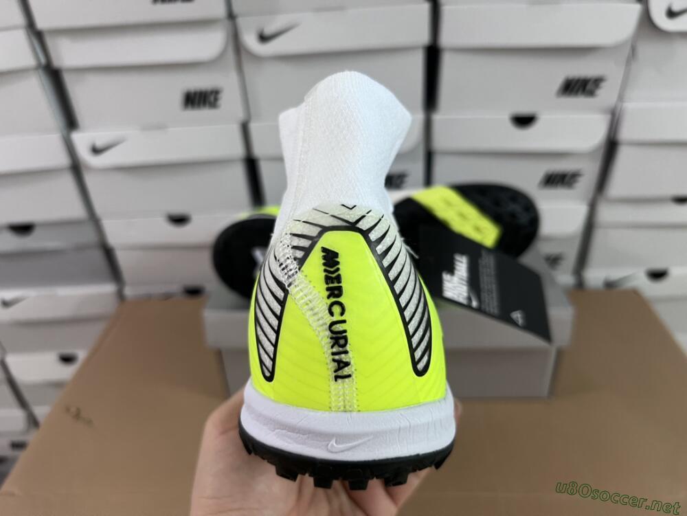 Unisex Nike Air Zoom Mercurial Superfly 10 Elite TF Football Shoes - White/Black/Yellow