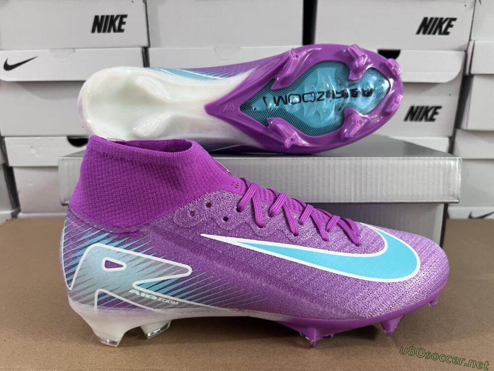 Men's Nike Air Zoom Mercurial Superfly 10 Elite FG Football Boots - Purple/Green