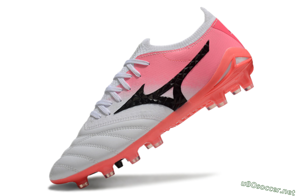 Unisex Mizuno Morelia Neo 3 FG Football Boots - White/Black/Pink 6