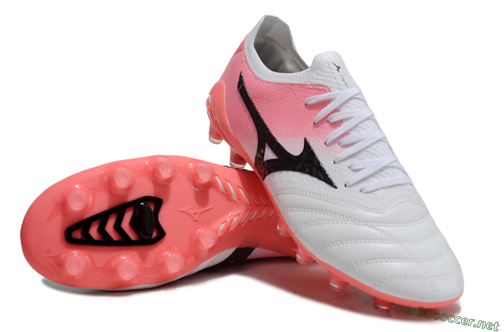 Unisex Mizuno Morelia Neo 3 FG Football Boots - White/Black/Pink 4