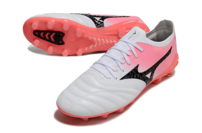 Unisex Mizuno Morelia Neo 3 FG Football Boots - White/Black/Pink