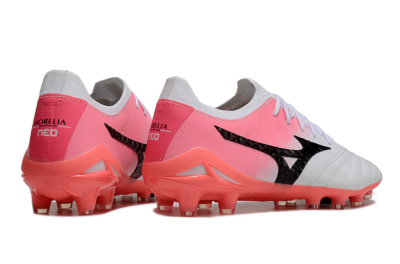Unisex Mizuno Morelia Neo 3 FG Football Boots - White/Black/Pink