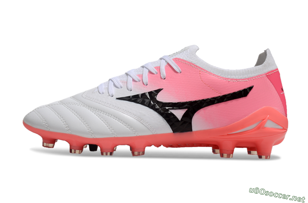 Unisex Mizuno Morelia Neo 3 FG Football Boots - White/Black/Pink 0