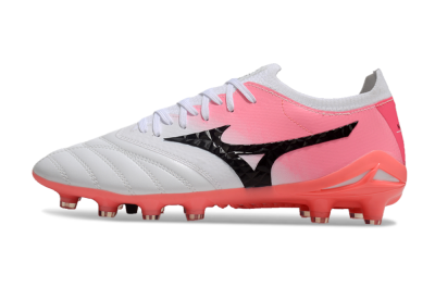 Unisex Mizuno Morelia Neo 3 FG Football Boots - White/Black/Pink