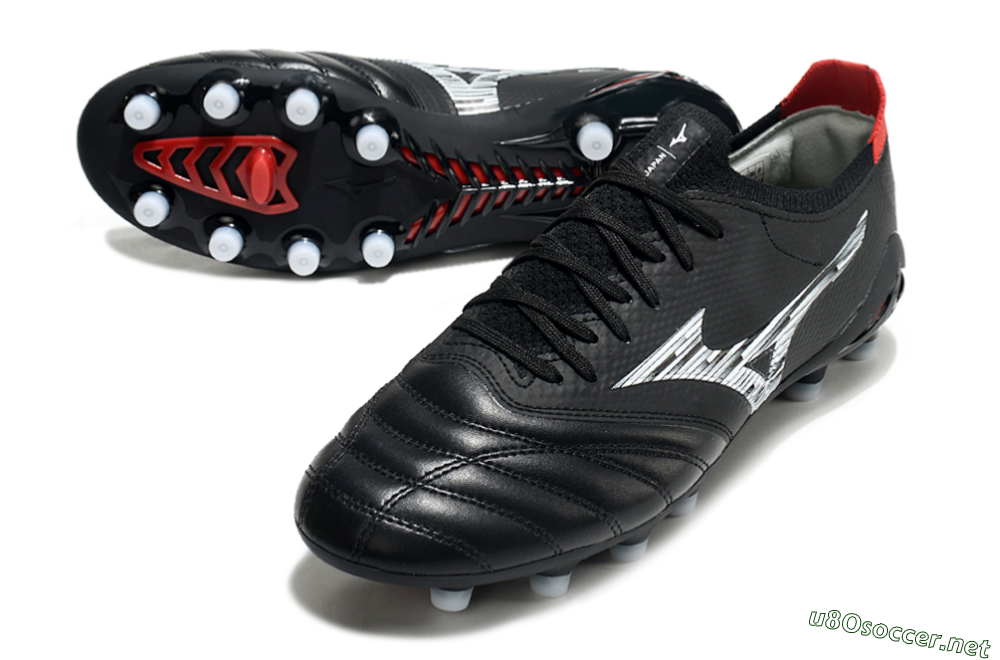 Men's Mizuno Morelia Neo 3 FG Football Boots - Black/White/Red 3