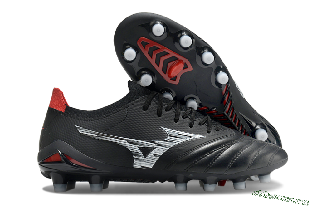 Men's Mizuno Morelia Neo 3 FG Football Boots - Black/White/Red 2