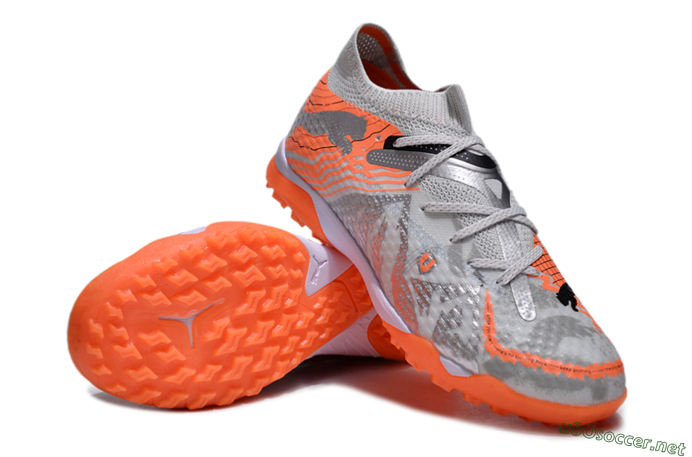 Men's Puma Future Ultimate TF Football Shoes - Silver/Red/White 3