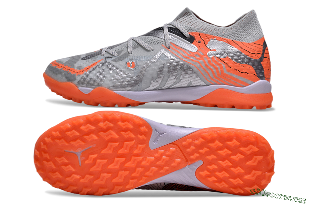 Men's Puma Future Ultimate TF Football Shoes - Silver/Red/White 1