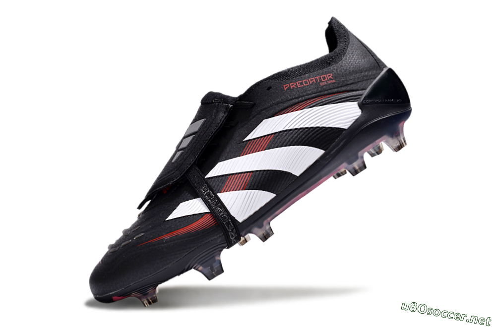 Unisex Adidas Predator Elite Foldover Tongue FG Football Boots - Black/White/Red 5