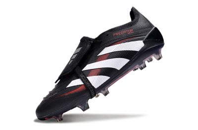 Unisex Adidas Predator Elite Foldover Tongue FG Football Boots - Black/White/Red