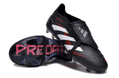 Unisex Adidas Predator Elite Foldover Tongue FG Football Boots - Black/White/Red