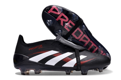 Unisex Adidas Predator Elite Foldover Tongue FG Football Boots - Black/White/Red