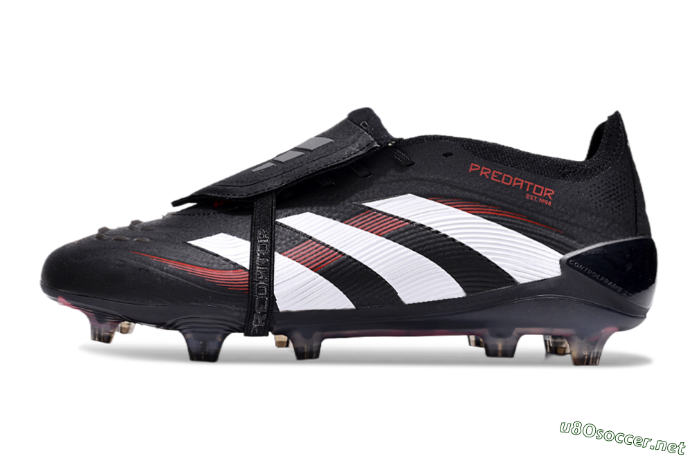Unisex Adidas Predator Elite Foldover Tongue FG Football Boots - Black/White/Red 0