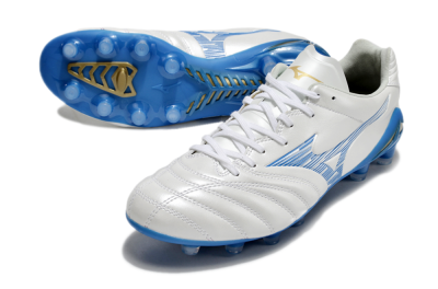 Men's Mizuno Morelia Neo 4 FG Football Boots - White/Blue/Gold