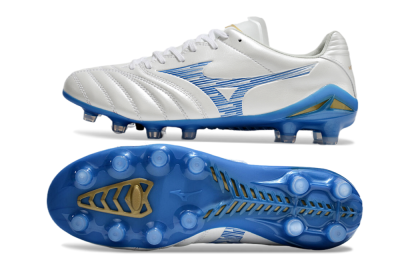 Men's Mizuno Morelia Neo 4 FG Football Boots - White/Blue/Gold