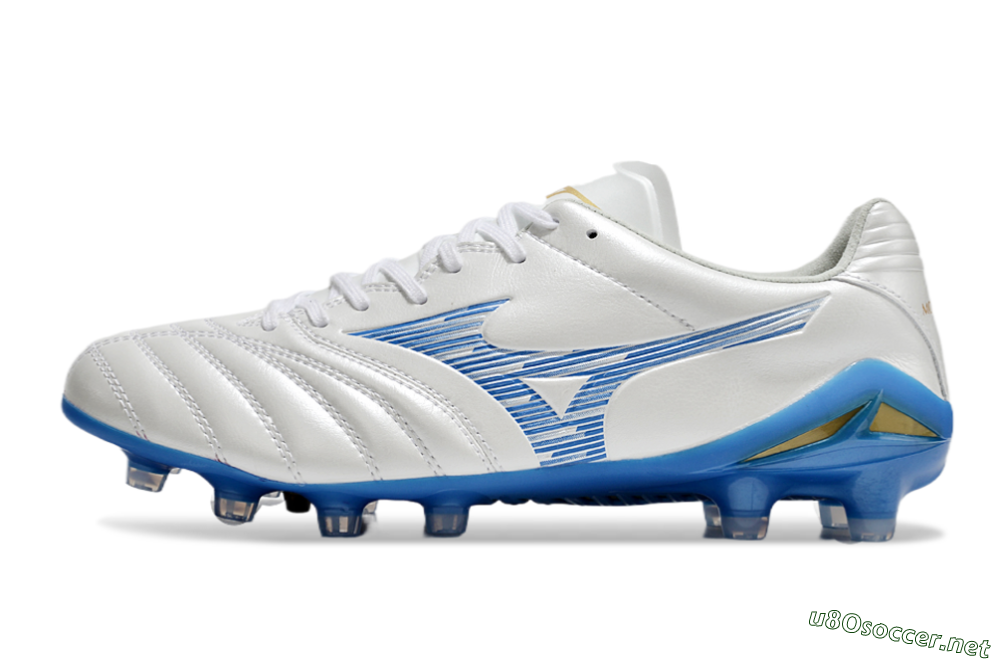 Men's Mizuno Morelia Neo 4 FG Football Boots - White/Blue/Gold 0