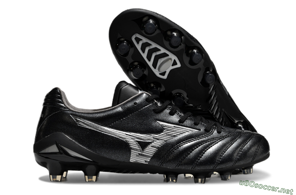 Men's Mizuno Morelia Neo 4 FG Football Boots - Black/Silver 2