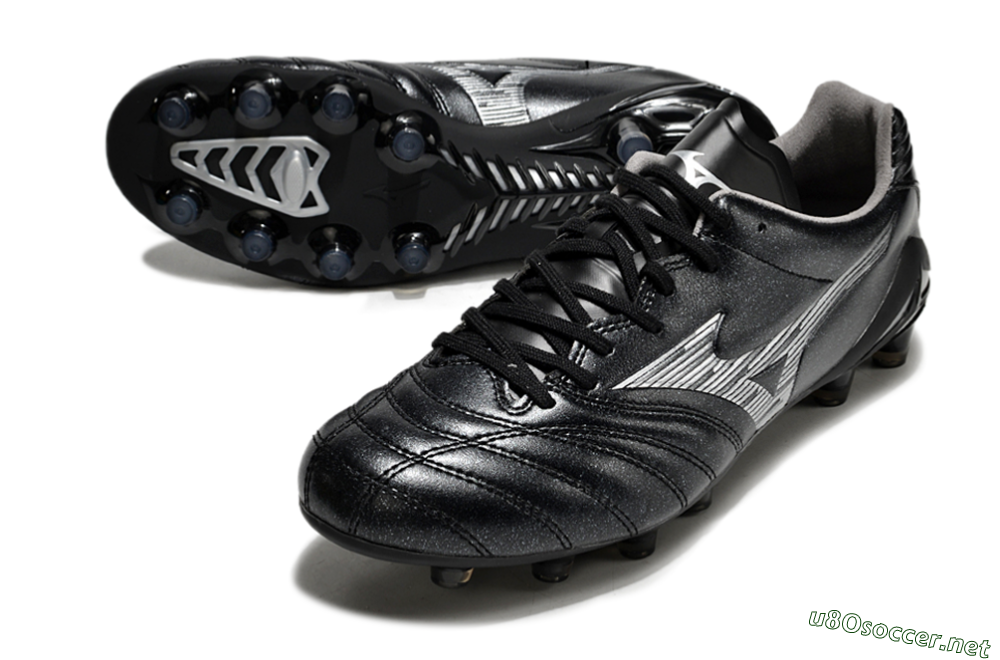 Men's Mizuno Morelia Neo 4 FG Football Boots - Black/Silver 3