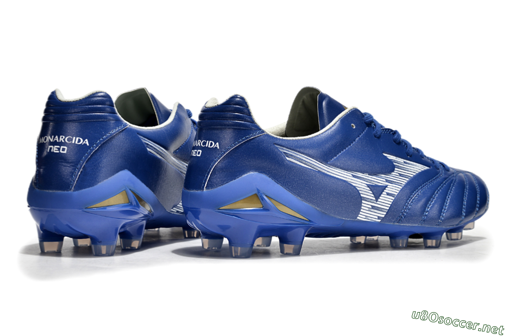 Men's Mizuno Morelia Neo 4 FG Football Boots - Blue/White/Gold 6