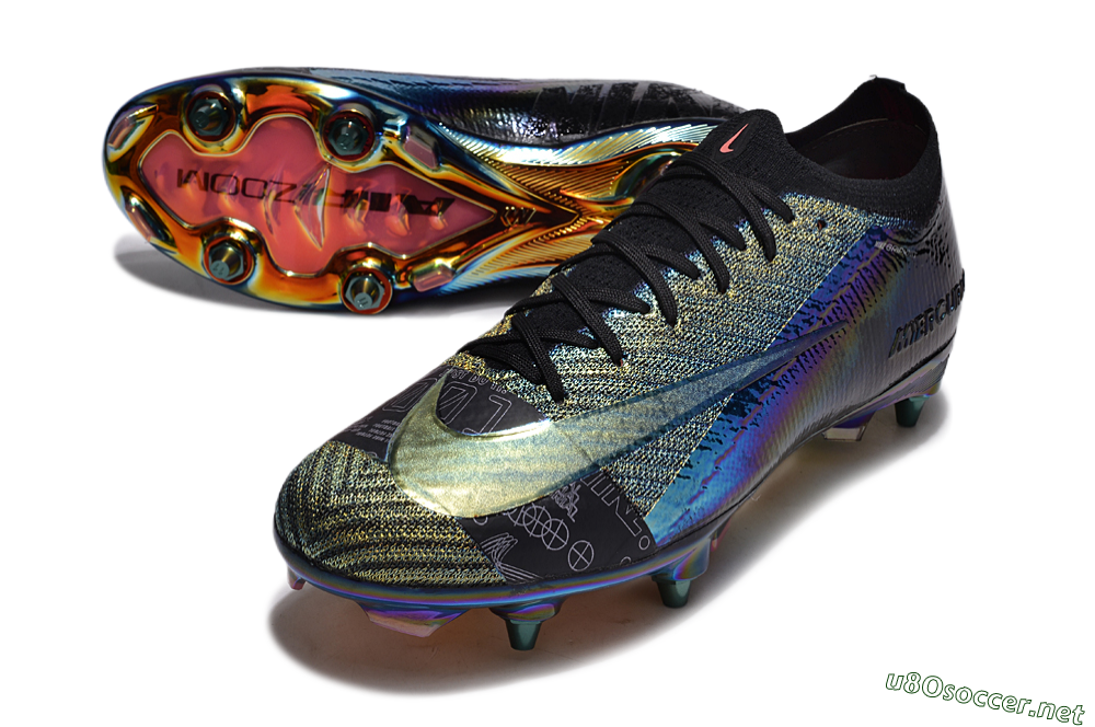 Men's Nike Air Zoom Mercurial Vapor 15 Elite SG Football Boots - Blue/Black/Gold 3