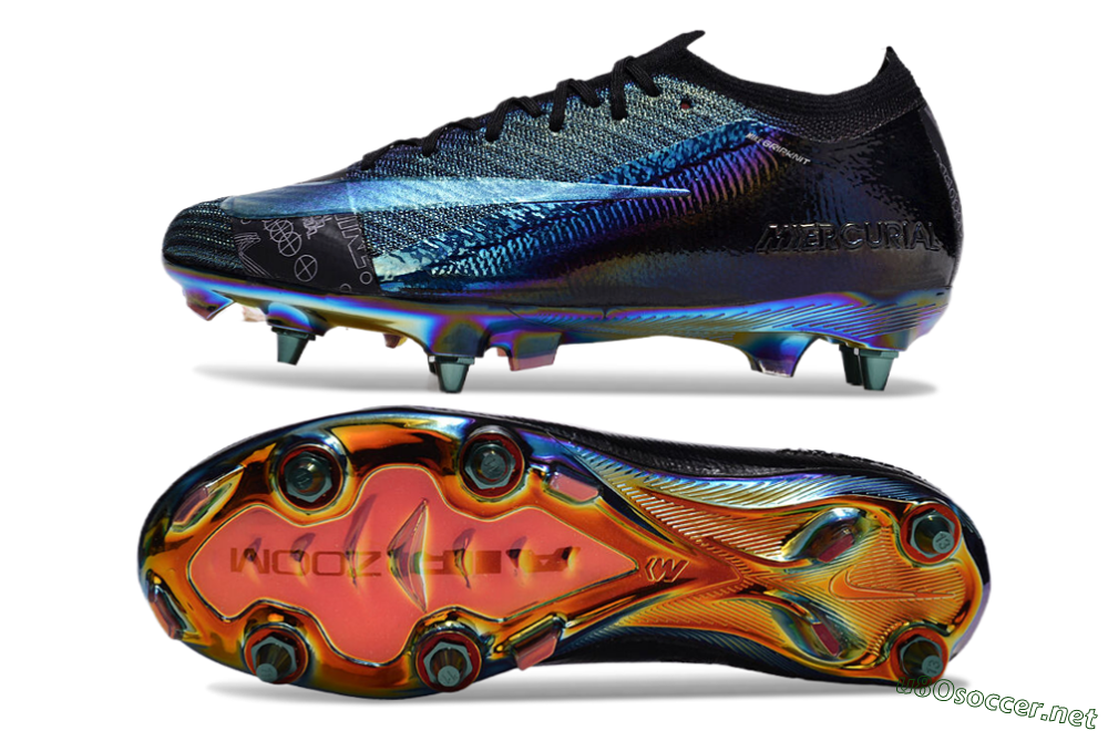 Men's Nike Air Zoom Mercurial Vapor 15 Elite SG Football Boots - Blue/Black/Gold 1