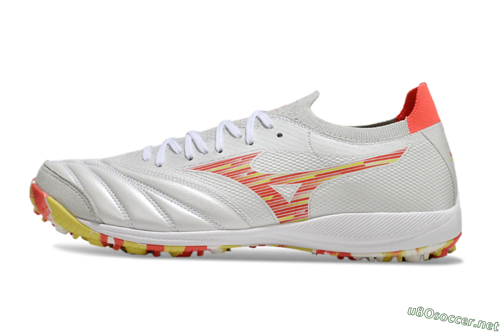 Men's Mizuno Morelia Neo Sala M8 TF Football Shoes - White/Red/Yellow 0