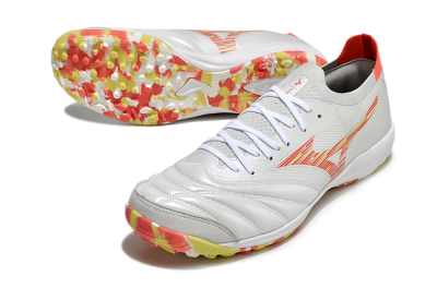 Men's Mizuno Morelia Neo Sala M8 TF Football Shoes - White/Red/Yellow