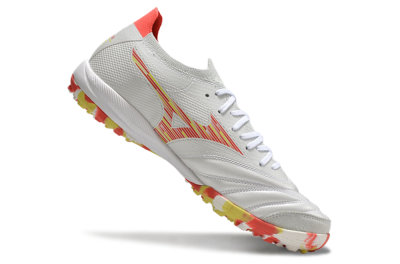 Men's Mizuno Morelia Neo Sala M8 TF Football Shoes - White/Red/Yellow