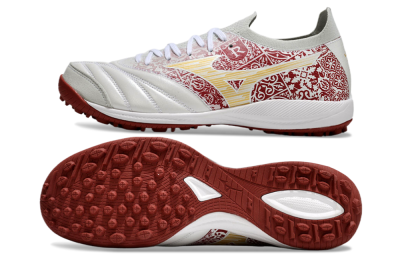 Men's Mizuno Morelia Neo Sala M8 TF Football Shoes - White/Red/Yellow