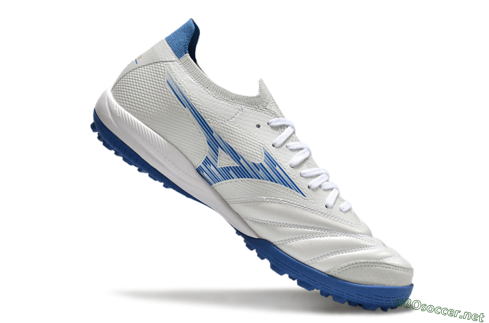 Men's Mizuno Morelia Neo Sala M8 TF Football Shoes - Beige/Blue/White 4