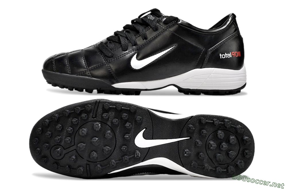 Men's Nike Total 90 II TF Football Shoes - Black/White/Red 1