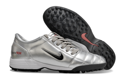Men's Nike Total 90 II TF Football Shoes - Silver/Black/Red