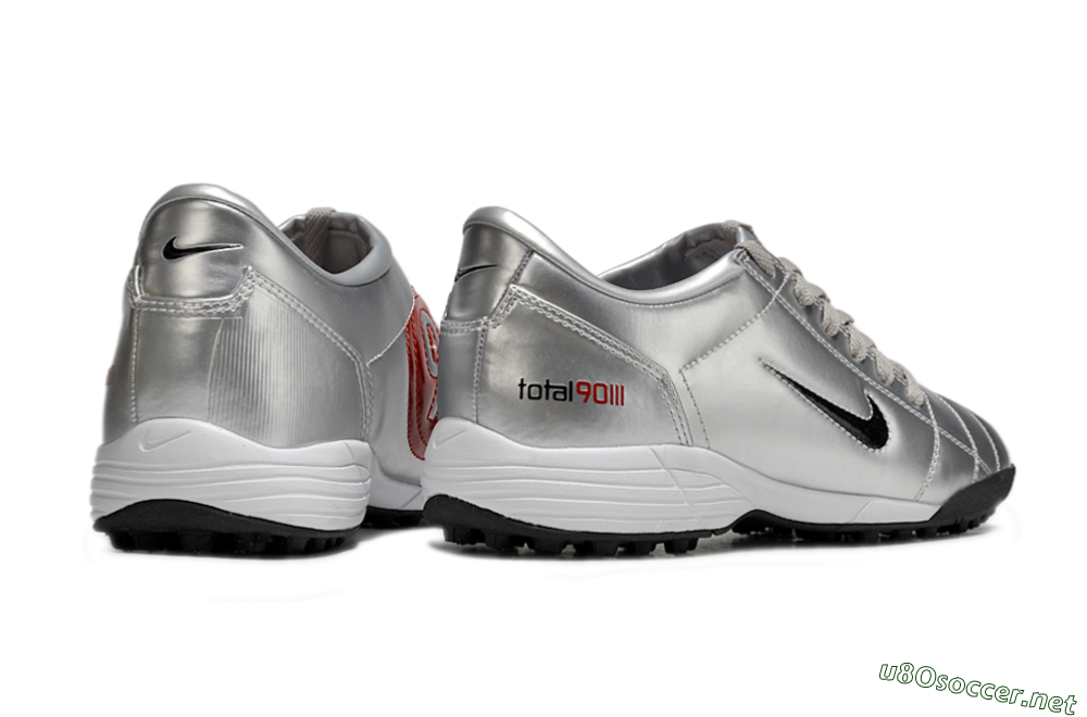 Men's Nike Total 90 II TF Football Shoes - Silver/Black/Red 6