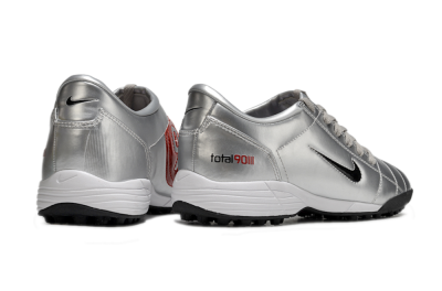 Men's Nike Total 90 II TF Football Shoes - Silver/Black/Red