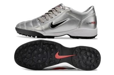 Men's Nike Total 90 II TF Football Shoes - Silver/Black/Red