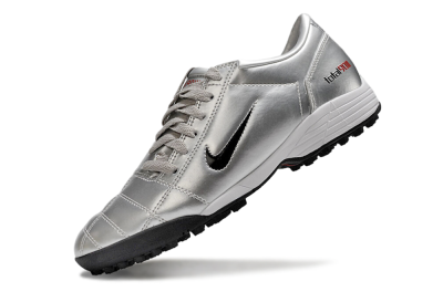 Men's Nike Total 90 II TF Football Shoes - Silver/Black/Red