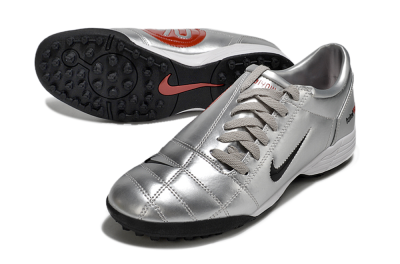 Men's Nike Total 90 II TF Football Shoes - Silver/Black/Red