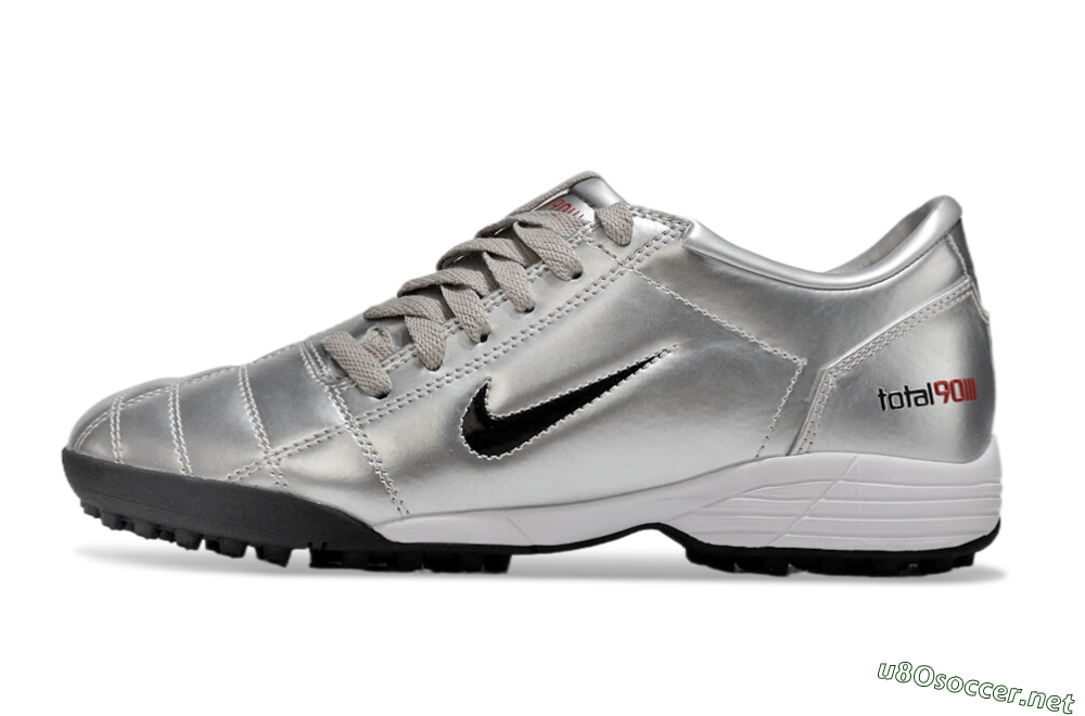 Men's Nike Total 90 II TF Football Shoes - Silver/Black/Red 0