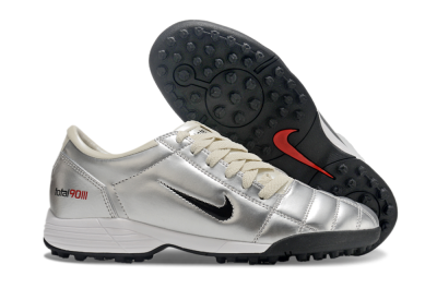 Men's Nike Total 90 II TF Football Shoes - Silver/Green/Red