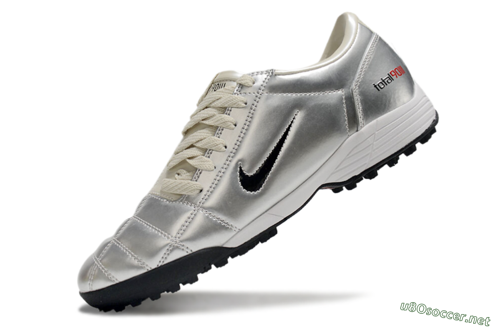 Men's Nike Total 90 II TF Football Shoes - Silver/Green/Red 5