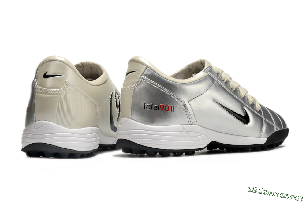 Men's Nike Total 90 II TF Football Shoes - Silver/Green/Red 6