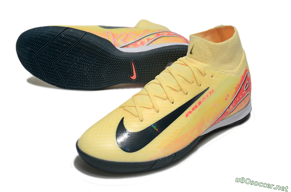 Men's Nike Air Zoom Mercurial Superfly 10 Elite IC Football Shoes - Yellow/Black/Red 3