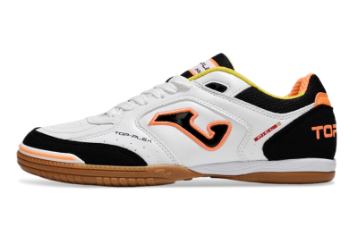 Men's Joma Top Flex IC Football Shoes - White/Black/Orange