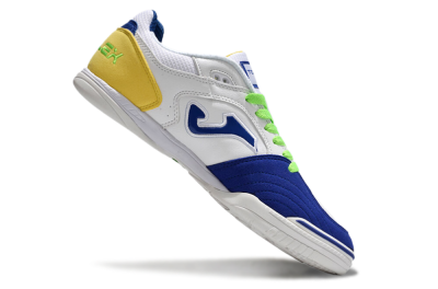 Men's Joma Top Flex IC Football Shoes - White/Blue/Yellow