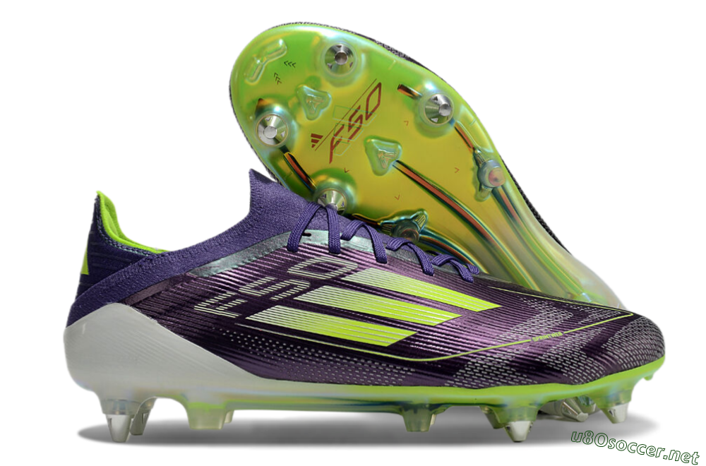 Men's Adidas F50 Elite SG Football Boots - Purple/Yellow/White 2