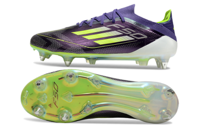Men's Adidas F50 Elite SG Football Boots - Purple/Yellow/White
