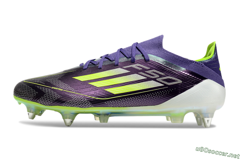 Men's Adidas F50 Elite SG Football Boots - Purple/Yellow/White 0