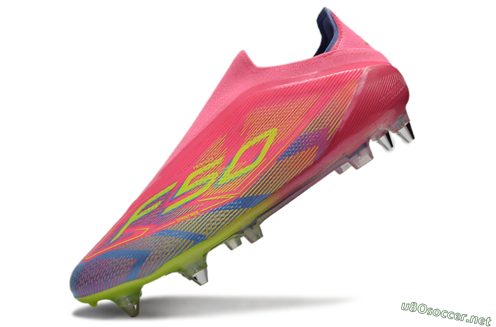Men's Adidas F50 Elite Laceless SG Football Boots - Red/Yellow/Blue 5
