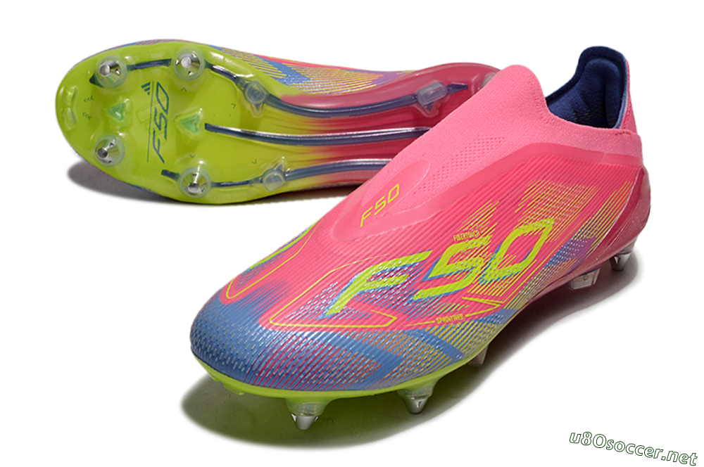 Men's Adidas F50 Elite Laceless SG Football Boots - Red/Yellow/Blue 3