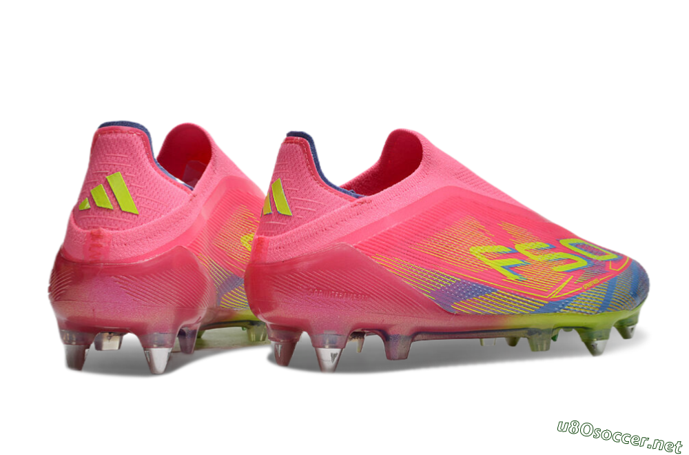 Men's Adidas F50 Elite Laceless SG Football Boots - Red/Yellow/Blue 6